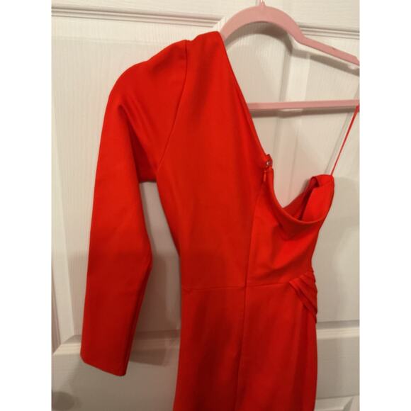 Revolve Alexis Orange Red Royale One Shoulder Cut-Out Midi Dress, M - Picture 13 of 13